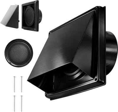 Ventilatierooster Buiten - Afvoerrooster RVS - Bescherming Ventilatie - Geïntegreerde Insectenwering - 100 mm - Zilver