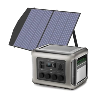 ALLPOWER Zonnegeneratorset 2500W (R2500-V2 + SP027 100W zonnepaneel) - R2500-V2 + SP027 Zonnepaneel 100W