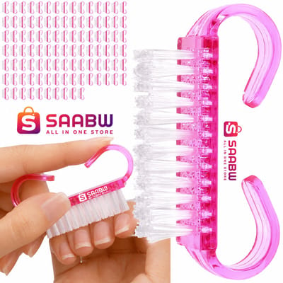 Nagelstofborstels 100 Stuks Roze – Wegwerp Manicure Borstels voor Nagelreiniging & Nail Art – Nail Dust Brush Set met Opbergtasje – nagelborstels – manicure borstels – nagel styling accessoires – manicure hulpmiddelen – Roze – 56155