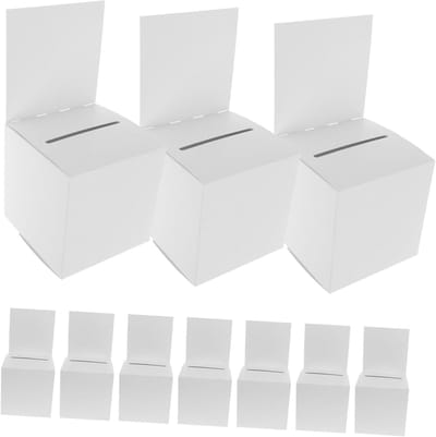 Papieren Loterijdozen - Donatieboxen - Evenementen Organiseren - Eenvoudig Te Installeren - 30x15x15 CM - Wit
