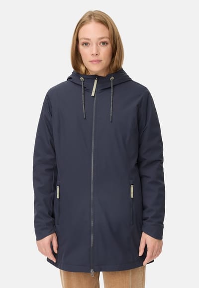 camel active Functioneel jack van lichtgewicht softshell met capuchon - Maat womenswear-34 - Donkerblauw