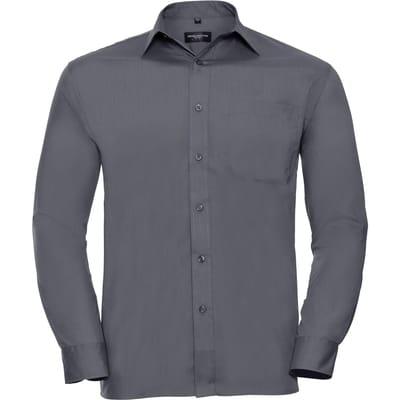 Russell Collectie Herenshirt met lange mouwen (Konvooi Grijs)