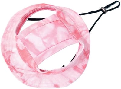 Daity Een pet met gaatjes voor de oren, een zonwerende baseballpet, geschikt voor kleine en middelgrote honden, een zomerse outdoor klimpet, klein (roze).