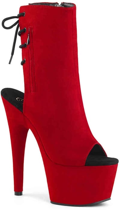 Pleaser - ADORE-1018FS Plateau Laarzen, Paaldans schoenen - Paaldans schoenen - 37 Shoes - Rood