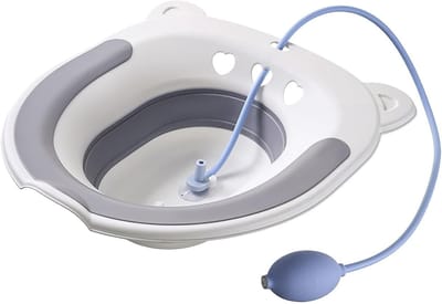 Zitbad Toilet - Inweekbak Bidet - Persoonlijke Verzorging - Opvouwbaar Ontwerp - 43.8 x 40.7 cm - Grijs