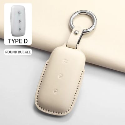 PU Auto Sleutelhoesje Cover Voor Geely Galaxy L7 Sleutelhoes 24 L6 Max 1.5T Plus Air Pro Galaxy L7Max E8 E5 Bediening Duurzame Accessoires beige