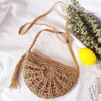 Oneay Rieten tas, rieten tas voor dames, geweven tas, geweven schoudertas voor dames met kittenprint, zomerse strandtas, geschikt voor dagelijks gebruik