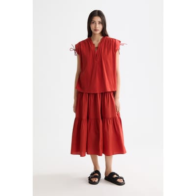 Scotch & Soda Drapey V-neck T-shirt Ketchup Taglia: XS | Magliette intime Outlet | Donna