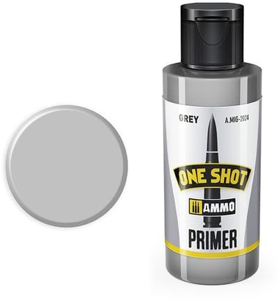 AMMO by Mig Jimenez Hobbyverf Acrylverf - MIG 2024 One Shot Primer - Grey - Acryl (60 ml) Verf flesje - 60 ml