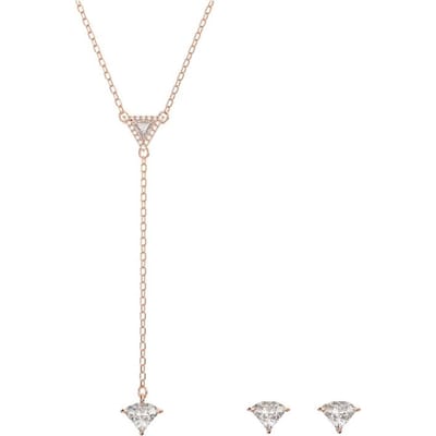 Swarovski Ortyx Klassiek Veelzijdig Driehoekige Snede Set Ketting Dames ketting Zilver Rosé-Goud 5643730 Box (Random Color) white