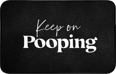 Badmat 80x50 cm - Antislip - Quote - Keep on pooping - Zwart - Spreuken - Badmatten voor badkamer - Badkamermat - Douchemat - Badkamer mat