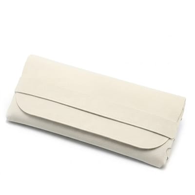 Witte brillen koker unisex met klep sluiting – softcase brillenkoker van kunstleer voor dames en heren – beschermende opberg case voor leesbril en zonnebril