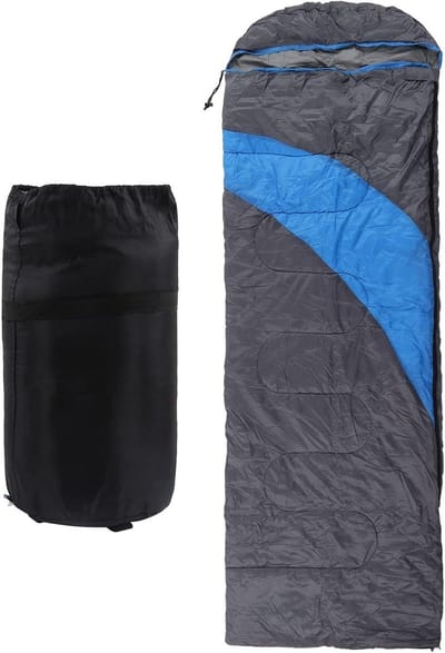 Kampeer slaapzak - Outdoor slaapzak - Kamperen en reizen - Waterafstotende stof - 190 x 75 cm - Grijsblauw