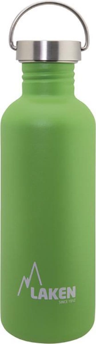 RVS fles 1L Basic Steel Bottle Groen - Steel Cap - Laken - roestvrijstaal - waterfles - drinkfles