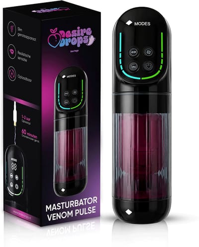 Desiredrops® Venom Pulse - masturbator voor mannen electrisch – Automatische Masturbator voor Mannen – Blowjob Simulator – verschillende intensiteiten – Luxe Sex Toy - masturbator voor man – masturbator voor mannen blowjob - Discreet
