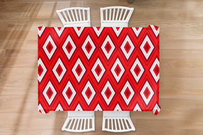 Kerst Tafelkleed - Kerstmis Decoratie - Tafellaken - Kerst - Patronen - Ruit - Rood - 200x130 cm - Kerstmis Versiering - Tafeldecoratie Kerstmis - Kerstdecoratie tafel - Tafelversiering