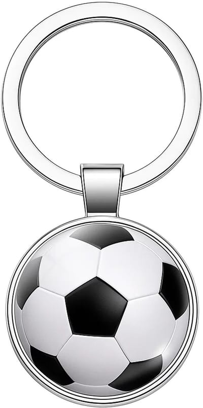 Dubbelzijdige Voetbal Sleutelhanger I Sleutelhouder I Sleutelhanger I Voetballiefhebbers I Zilver