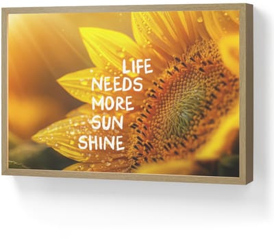 Wandlamp 60x40 cm - Oplaadbaar - Zonnebloem - Close up - Geel - Quote - Wandlampen binnen woonkamer - Slaapkamer lamp - Decoratieve nachtlamp - Vloerlamp draadloos