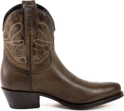 Mayura Boots 2374 Kastanje/ Dames Cowboy fashion Enkellaars Spitse Neus Western Hak Echt Leer Maat EU 37