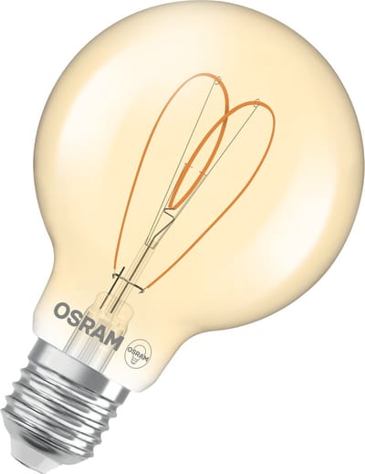 Osram Vintage 1906 LED E27 Globe Filament Heart Goud 8W 806lm - 922 Zeer Warm Wit | Beste Kleurweergave - Dimbaar - Vervangt 60W