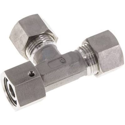 12L RVS L-vorm Knelfitting Draaidoorvoer 315bar FKM Verstelbaar ISO 8434-1