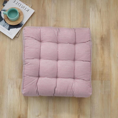 Dikke Zitkussens - Stoelkussens Vloerkussens - Comfortabel Zitten - 8 cm Dik - 45x45 cm - Rode strepen