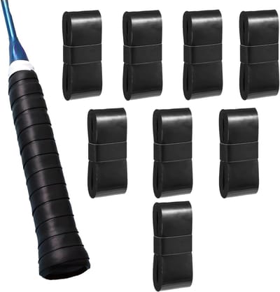 Antislip gripband voor tennis- en badmintonrackets, zelfklevend, 8 stuks, zwart, anti-zweet, verbeterde grip en comfort