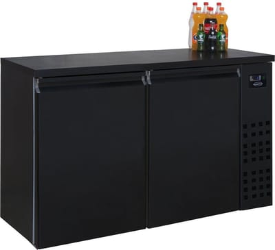 CombiSteel Barkoelkast - 320L - Zwart - Geforceerd - Draaideuren - 1380x550x950mm - Horeca Koelkast