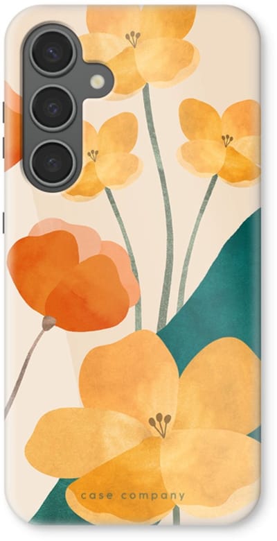 Case Company® - Hoesje geschikt voor Samsung Galaxy S24 Plus hoesje - Amber bloom 2 - Tough Case - Maximale Bescherming alle Kanten en Schermrand