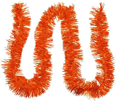Dailygoods- Lametta Slinger Glanzend - Kerstversiering - Feestdecoratie - 10 m - Kleurstrepen - Kunststof - 5 Stuks