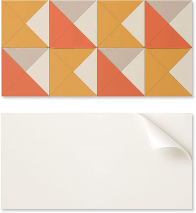 Wanddecoratie PVC-paneel met patroon voor kamer 100x50 cm Geometrische driehoeken in een arrangement