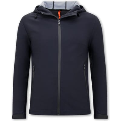 Heren Zomerjas Kort met Capuchon - Blauw