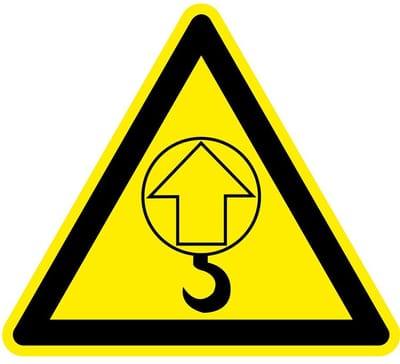 Hijspunt waarschuwingsbord 100 mm