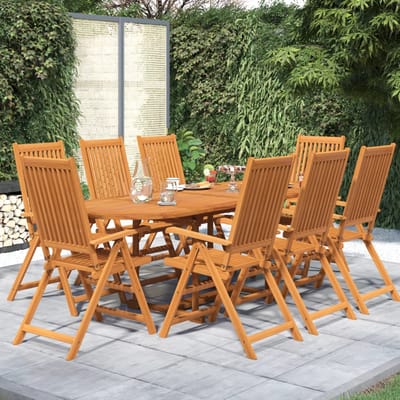 vidaXL - 9-delige - Tuinset - massief - acaciahout - 160-240 - cm