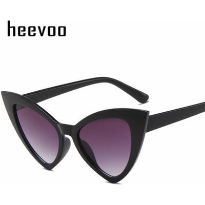 Cat Eye Zonnebril Sexy Voor Dames Vintage Vintage Cat-eye Montuur Zwart Kleurrijk Oogglazen Voor Vrouwelijk Oculos De Sol as the picture black