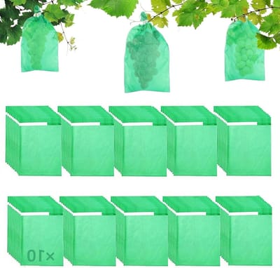 Set van 100 ademende fruitbeschermzakken van fleece 25 x 32 cm voor optimale bescherming tegen wespen, vogels en insecten