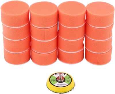 Polijstpad van schuimrubber 50 mm / 2 inch met boormachineadapter en was - Voor auto's en motoren