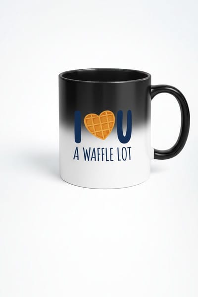 Magische Mok I  U A Waffle Lot | Warmtegevoelige Wafel Liefde Mok | Zwart naar Wit Cadeau