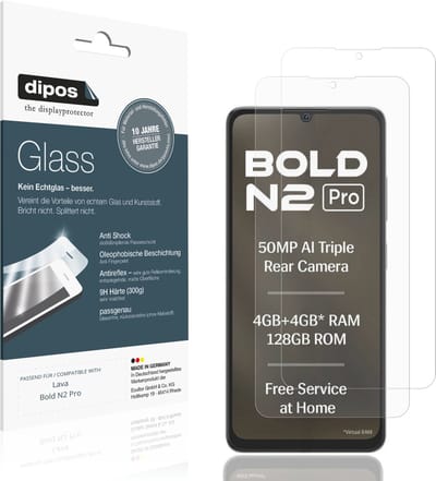 dipos – 2x Matte Pantserfolie geschikt voor Lava Bold N2 Pro | 9H Screenprotector