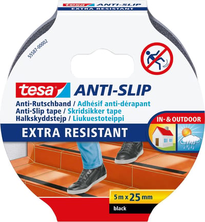 Anti-slip tape tesa® 5mx25mm zwart | 6 stuks
