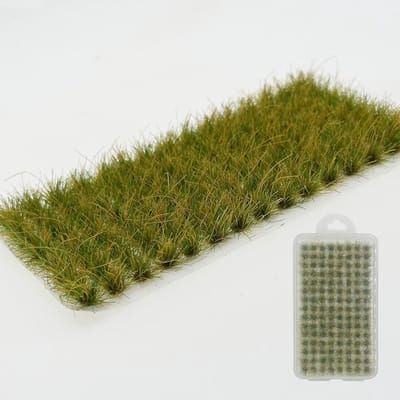 120PCS Bushy Bunches Statistisch Gras Tuft voor Miniatuurlandschappen, Spoorwegdecoraties en Terrain Aanpassingen in Geelachtige Tint