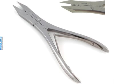 MEDLUXY® semi Pro- Heavy Duty Nageltang - Dubbele Scharnier (dubbele overbrenging) - Spitse bek recht - 16 cm - 20 mm bek - MP0244