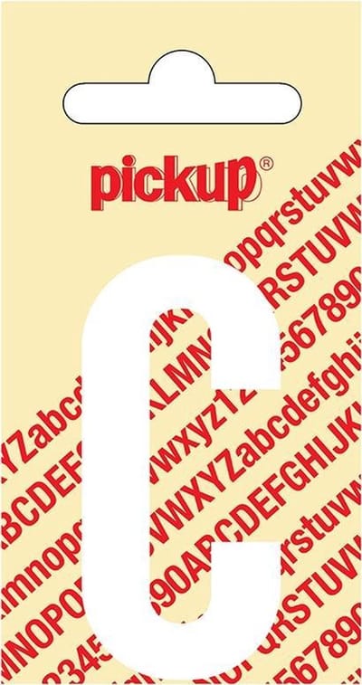 Pickup plakletter Nobel 60 mm wit C - 31012060C