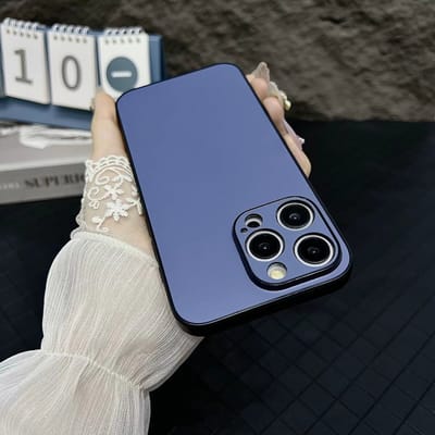 Hoesje voor iPhone 12 Pro, Siliconen Case, PC Anti-Vingerafdruk Hoes, Ultradun Lichtgewicht Schokbestendige Hoesje voor smartphone, Donkerblauw