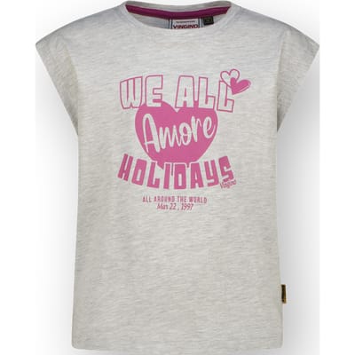Vingino Girls Hamae T-shirt Light Grey Melee Size: 10 | T-shirts Outlet | Unisex | Grijs