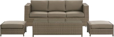BELLUNO - Loungeset voor 5 - Bruin - PE rotan