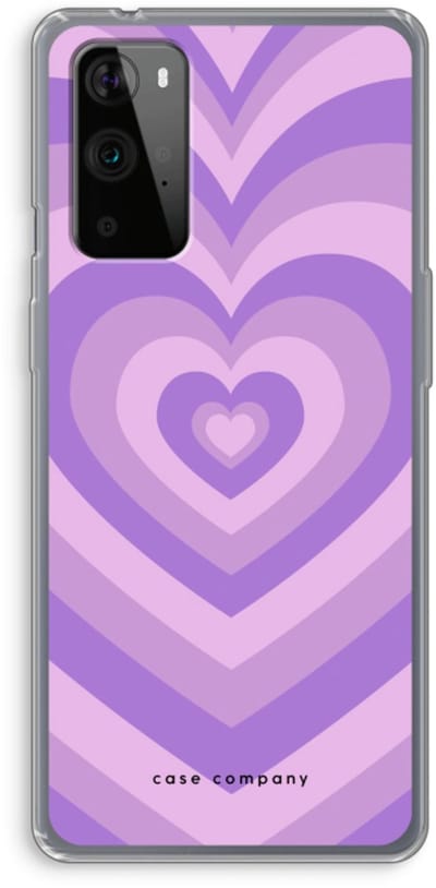 Case Company® - Hoesje geschikt voor OnePlus 9 Pro hoesje - Hart Paars - Soft Cover Telefoonhoesje - Bescherming aan alle Kanten en Schermrand