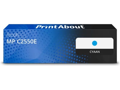 PrintAbout huismerk Toner MP C2550E (841197) Cyaan Geschikt voor Ricoh