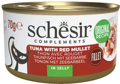 Schesir Complementary Kattenvoer Tonijn & Rode Mul in Gelei - 12 x 70 gr - Voordeelverpakking