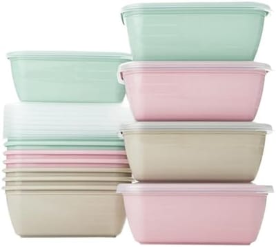 Set van 12 BPA-vrije kunststof vershoudbakjes 500ml, magnetron-, vriezer- en vaatwasserbestendig, luchtdichte opbergcontainers voor voedselbewaring